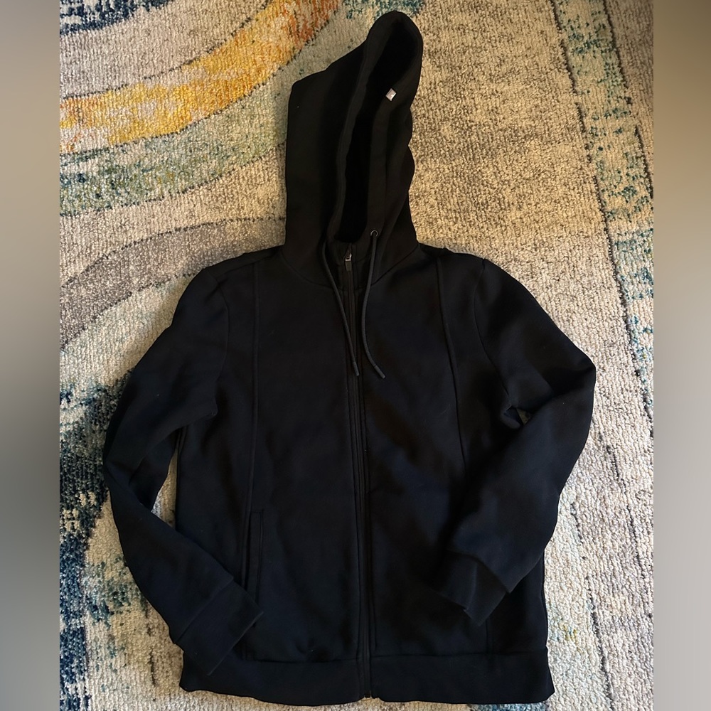 Figs Full Zip Essential Hoodie Black Gem